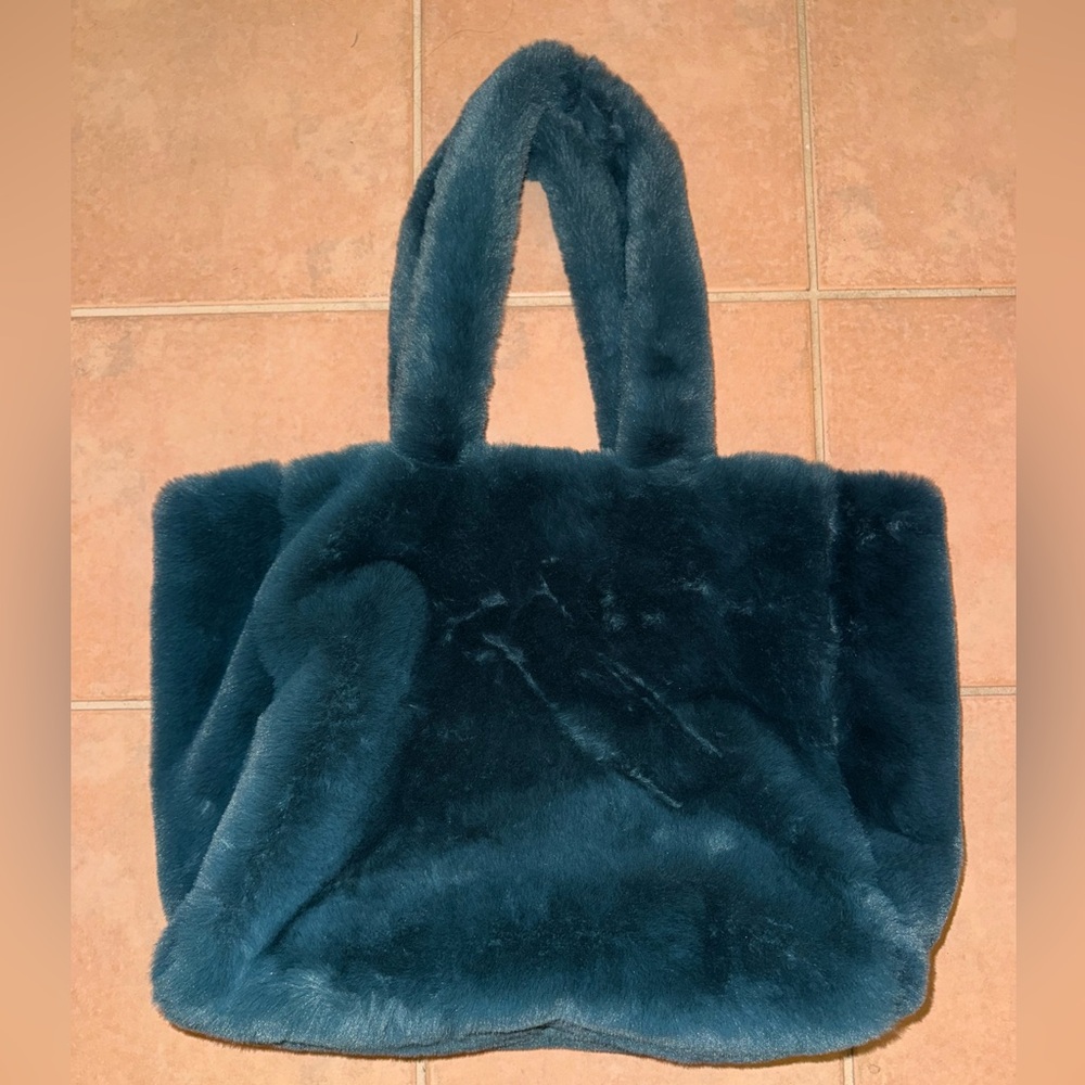 Blue furry Free People Tote